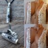 N6107 Collier long cordon cuir facon parfum - urne funéraire argent 925 massif - Bijoux Colliers en ligne Ninanina