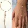 N6115m Bracelet bague chaine de main opales roses plaqué or – Bijoux Bracelets en ligne Ninanina