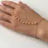 N6115p Bracelet bague chaine de main opales roses plaqué or – Bijoux Bracelets en ligne Ninanina