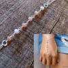 N6132a Bracelet bague chaine de main pierres fines opale rose argent 925 massif - Bijoux Bracelets en ligne Ninanina