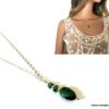 N6140b Collier émeraude femme Argent 925 - Bijoux Colliers en ligne Ninanina