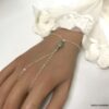 N6143 Bracelet vert emeraude et argent avec bague femme - Bijoux Bracelets en ligne Ninanina