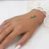 N6143c Bracelet vert emeraude et argent avec bague femme relié - Bijoux Bracelets femmes en ligen Ninanina