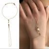 N6150j Bracelet bague femme plaqué or et pierre de lune - Bijoux Bracelets en ligne Ninanina