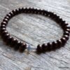 N6173 Bracelet homme strech perles bois croix argent 925 massif - Bijoux Bracelets en ligne Ninanina