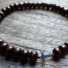 N6173h Bracelet homme strech perles bois croix argent 925 massif - Bijoux Bracelets en ligne Ninanina