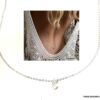 N6174c Chaine de taille Swarovski Argent pendentif goutte Cristal - Bijoux Chaines en ligne Ninanina