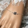N6186 Bracelet Argent fleur fin sur chaine pour femme - Bijoux Bracelets en ligne Ninanina