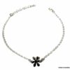 N6186a Bracelet Argent fleur fin sur chaine pour femme - Bijoux Bracelets en ligne Ninanina
