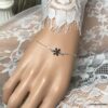 N6186b Bracelet Argent fleur fin sur chaine pour femme - Bijoux Bracelets en ligne Ninanina