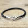 N6196e Bracelet pour cheville homme crochet cordon cuir noir - Bracelets de chevilles en ligne Ninanina