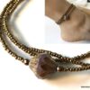 N6204 Bracelet cheville perle de rocaille bronze bohème chic - Bijoux de pied en ligne Ninanina