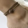 N6204e Bracelet cheville perle de rocaille bronze bohème chic - Bijoux de pied en ligne Ninanina