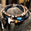 N6214a Bracelet cheville ethnique pendentif Dent de requin homme - Bijoux de pied en ligne Ninanina
