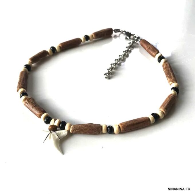 N6214g Bracelet de cheville ethnique pendentif dent de requin homme - Bijouxde pied Ninanina