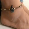 N6215g Bracelet de cheville perle bois tribal pour homme - Bijoux de pied en ligne Ninanina
