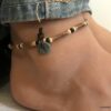 N6215i Bracelet de cheville perle bois tribal pour homme - Bijoux de pied en ligne Ninanina