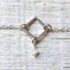 N6218a Chaine de taille Losange Argent 925 massif Et Pierre de Lune - Bijoux Chaines en ligne Ninanina