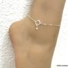 N6224a Chaine de cheville Argent 925 femme Et Pierre de Lune - Bijoux Chaines en ligne Ninanina