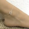 N6224d Chaine de cheville Argent 925 femme Et Pierre de Lune - Bijoux Chaines en ligne Ninanina