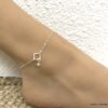 N6224h Chaine de cheville Argent 925 femme Et Pierre de Lune - Bijoux Chaines en ligne Ninanina