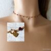 N6238 Collier court pierres Rubis Coeur Plaqué Or Gold Filled - Bijoux Colliers en ligne Ninanina