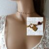 N6238b Collier court pierres Rubis Coeur Plaqué Or Gold Filled - Bijoux Colliers en ligne Ninanina