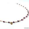 N6238b Collier court pierres Rubis Coeur Plaqué Or Gold Filled pour femme - Bijoux Colliers en ligne Ninanina