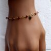N6240d Bracelet pierres Rubis Coeur Plaqué Or Gold Filled - Bijoux Bracelets en ligne Ninanina