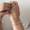 N6243 Bracelet Bague mariage Argent 925 massif Pierre de Lune - Bijoux Bracelets en ligne Ninanina