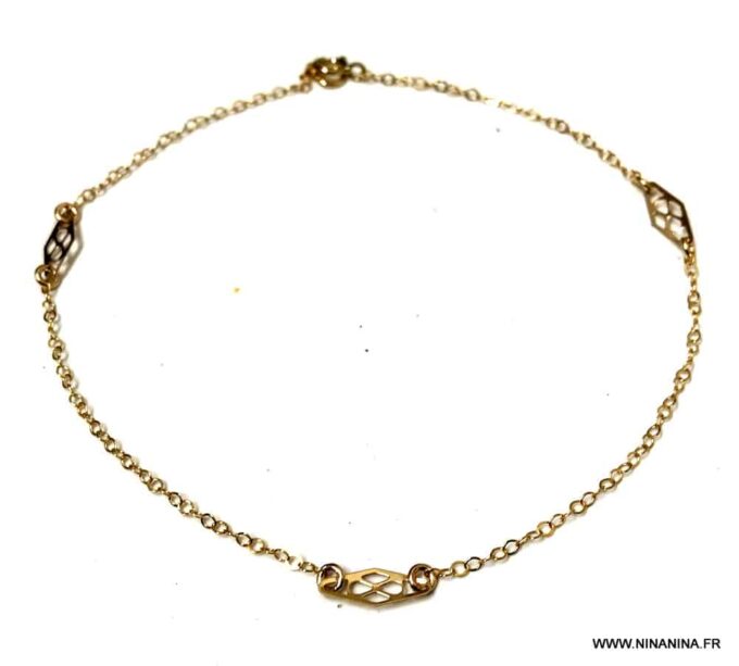 N6247 Chainette de cheville en or plaqué 14 carats minimaliste pour femme - Bijoux Chaines en ligne Ninanina