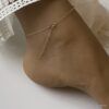 N6247h Chainette de cheville en or plaqué 14 carats minimaliste pour femme - Bijoux Chaines en ligne Ninanina