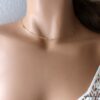 N6248b Collier court fin minimaliste Plaqué Or - Bijoux Colliers en ligne Ninanina