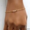N6249d Bracelet chaine fin minimaliste Plaqué Or - Bijoux Bracelets en ligne Ninanina