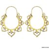 N6251 Boucles d Oreilles Créoles bohème Fantaisie métal doré - Bijoux Boucles d Oreilles en ligne Ninanina