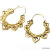N6251b Boucles d Oreilles Créoles bohème Fantaisie métal doré - Bijoux Boucles d Oreilles en ligne Ninanina