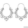 N6252 Boucles d Oreilles Créoles bohème Fantaisie métal argenté - Bijoux Boucles d Oreilles en ligne Ninanina