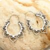 N6252c Boucles d Oreilles Créoles bohème Fantaisie métal argenté - Bijoux Boucles d Oreilles en ligne Ninanina
