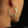 N6252d Boucles d Oreilles Créoles bohème Fantaisie métal doré - Bijoux Boucles d Oreilles en ligne Ninanina