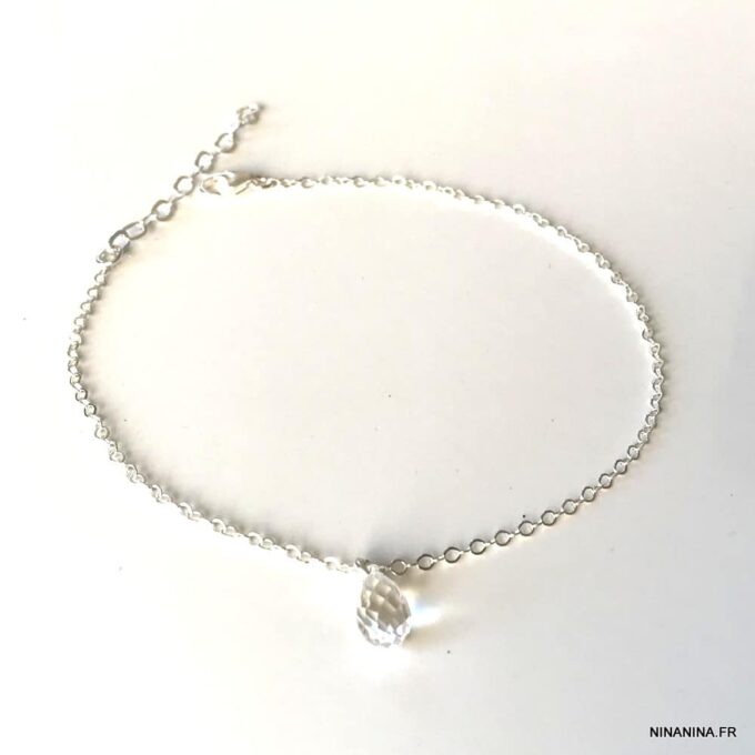 N6255c Chaine cheville argent Swarovski bijou pour femme - Bijoux de pied en ligne Ninanina