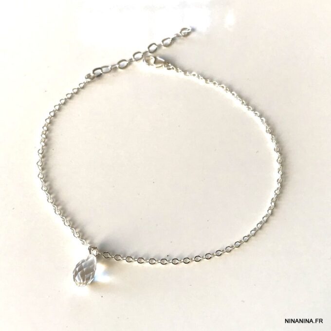 N6255f Chaine cheville argent Swarovski bijou pour femme - Bijoux de pied en ligne Ninanina