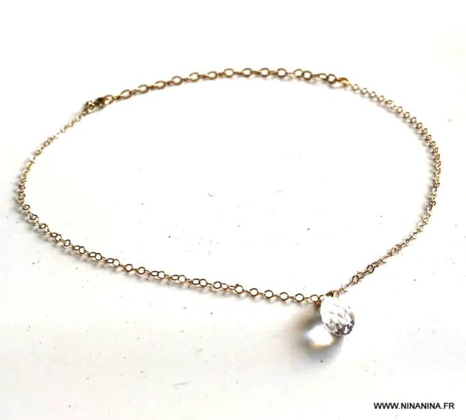 N6256c Chaine de cheville Swarovski Et Plaqué Or 14 carats - Bijoux Chaines en ligne Ninanina