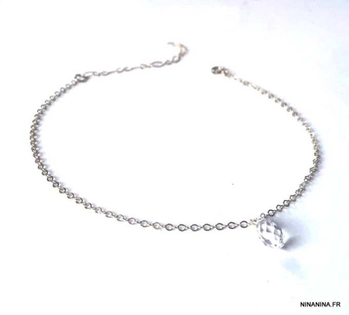 N6256e Chaine de cheville Swarovski Et Plaqué Or 14 carats gold filled - Bijoux Chaines en ligne Ninanina