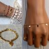 N6268a Bracelet chaine fin de cheville losange plaqué or minimaliste - Bijoux Colliers en ligne Ninanina