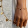 N6268c Bracelet chaine fin de cheville losange plaqué or minimaliste - Bijoux Colliers en ligne Ninanina