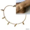 N6269a Chaine de cheville croix plaqué or - Bijoux de pied en ligne Ninanina