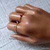 N6273a Bague fine chaine minimaliste plaqué or Et pierre Grenat rouge naturelle - Bijoux Bagues en ligne Ninanina