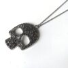 N6277d Collier tête de mort mexicaine gothique chic argenté - Bijoux Colliers Femme en ligne Ninanina