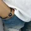 N6291e Bracelet Swarovski homme cordon cuir - Bijoux Bracelets en ligne Ninanina