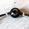 N6291f Bracelet Swarovski homme cordon cuir - Bijoux Bracelets en ligne Ninanina